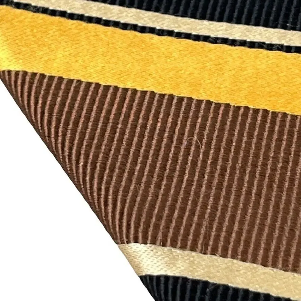 Jos A Bank Signature Collection Mens Striped Italy Made Brown Yellow Tie Necktie